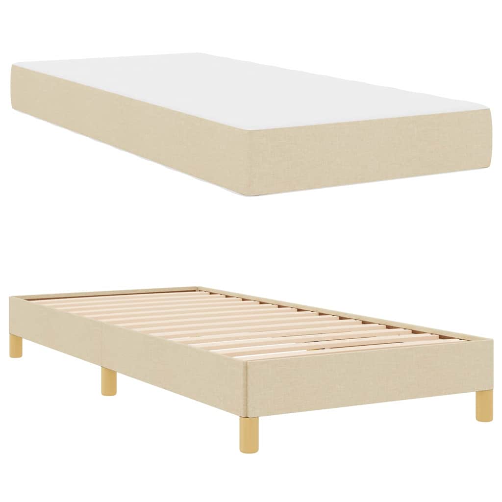 Box spring seng med madras Creme 100 x 200 cm Stof