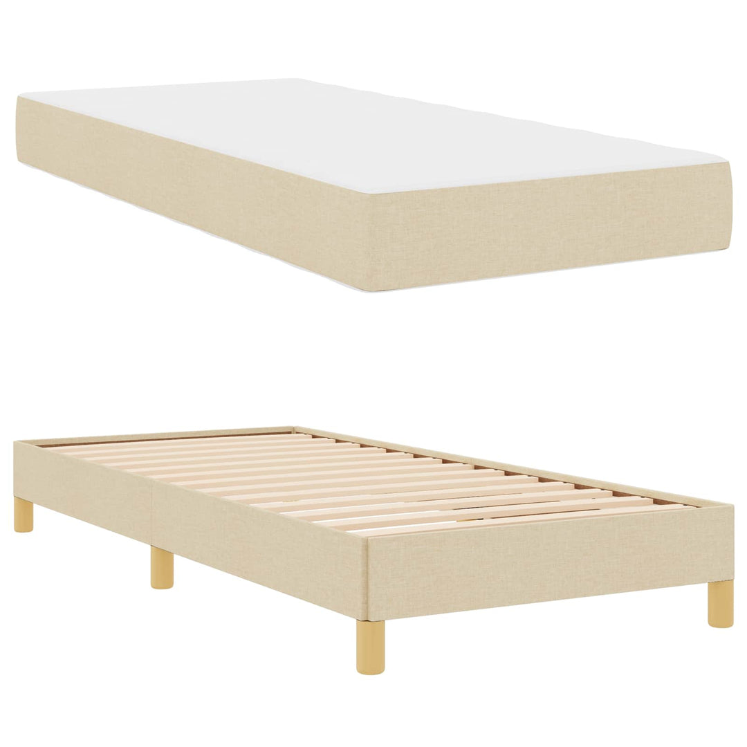 Box spring seng med madras Creme 100 x 200 cm Stof