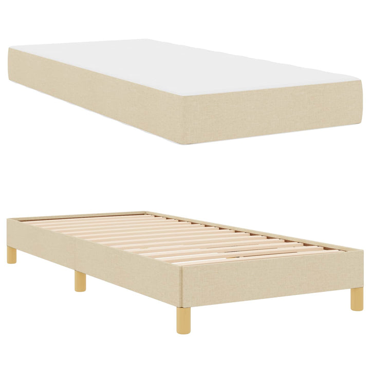 Box spring seng med madras Creme 100 x 200 cm Stof