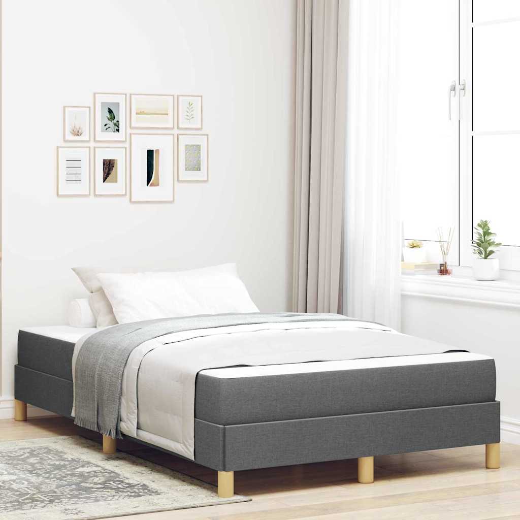 Box spring seng med madras Mørkegrå 120 x 190 cm Stof