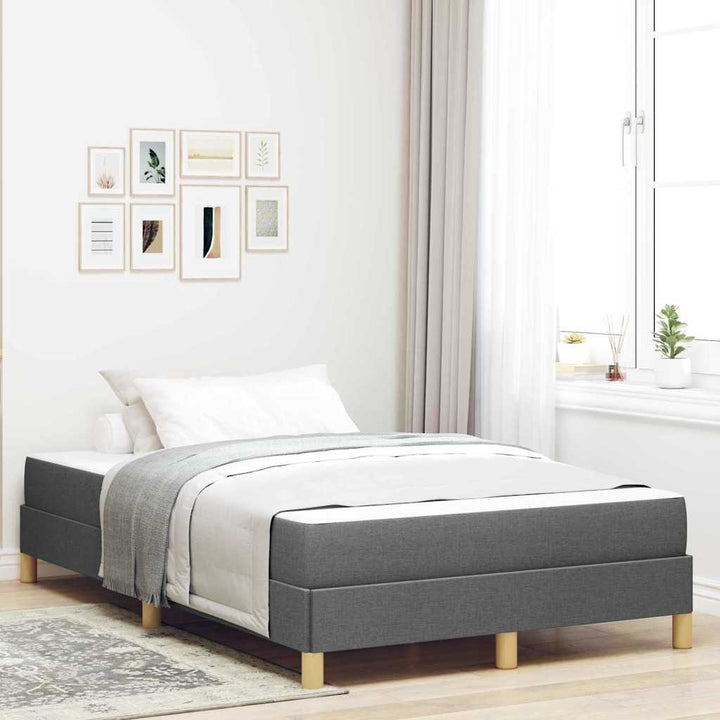 Box spring seng med madras Mørkegrå 120 x 190 cm Stof