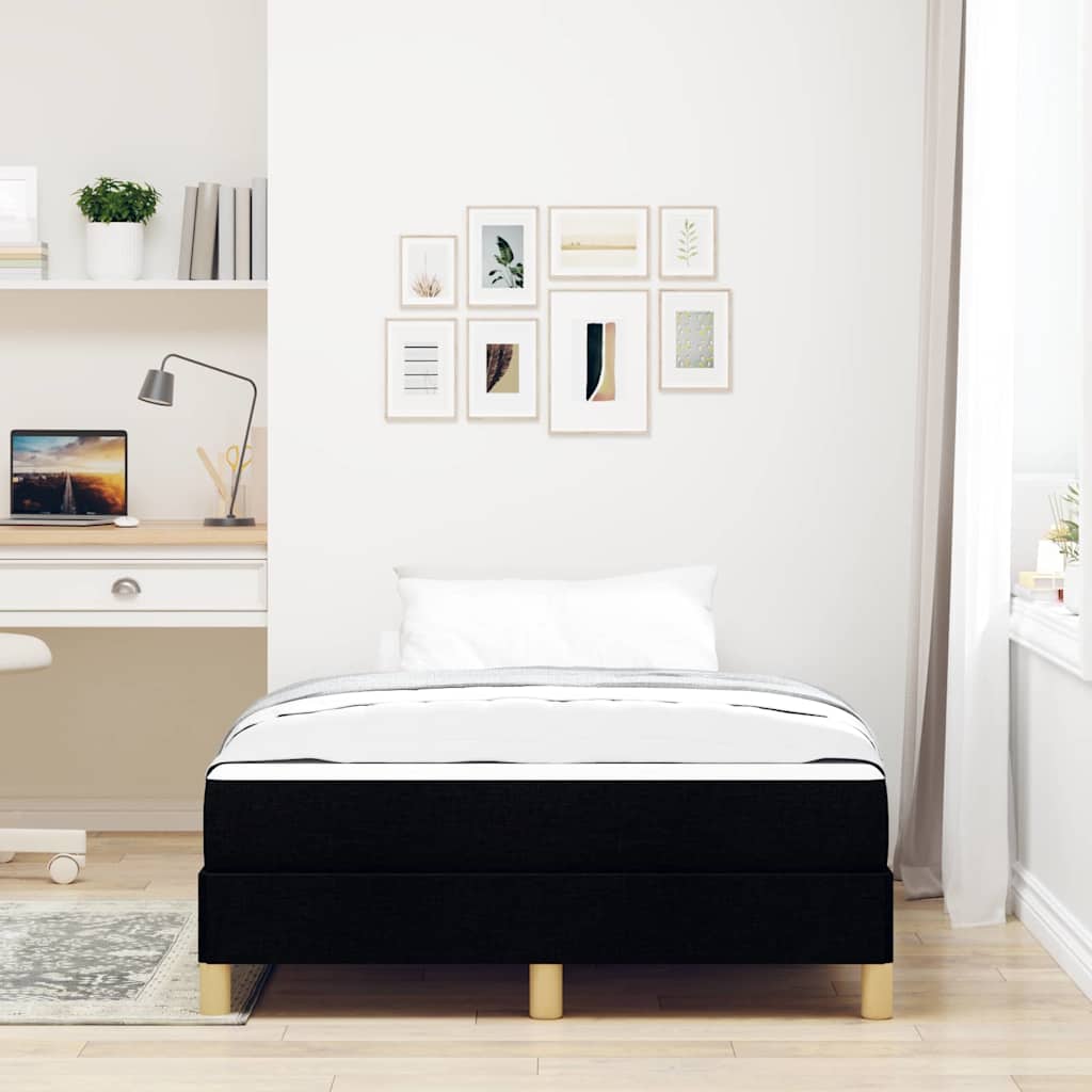 Box spring seng med madras Sort 120 x 190 cm Stof