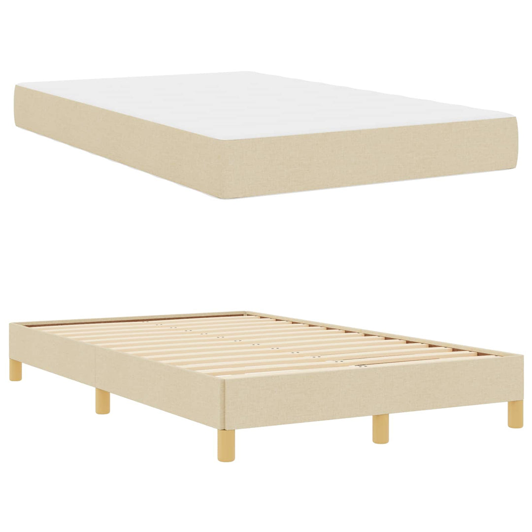 Box spring seng med madras Creme 120 x 190 cm Stof