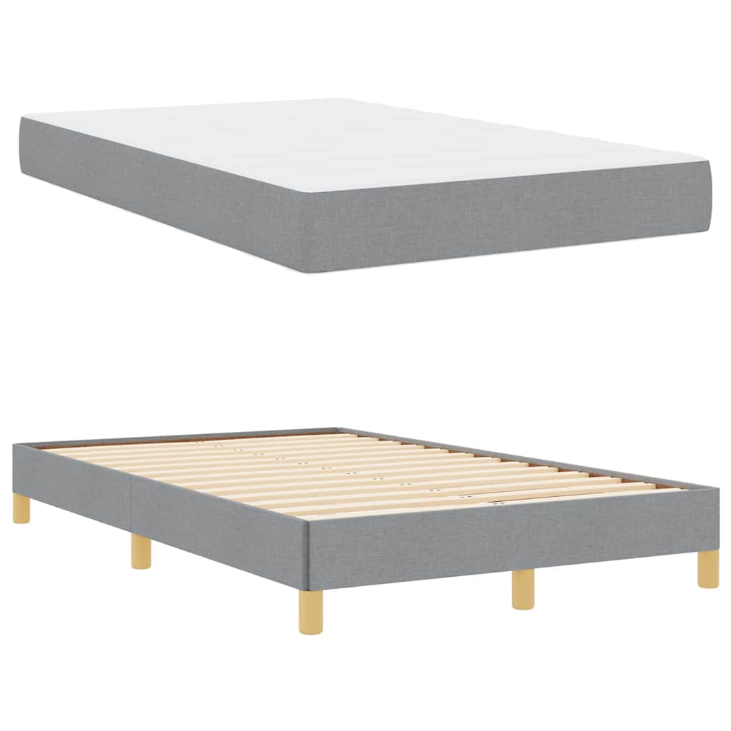 Box spring seng med madras Lysegrå 120 x 200 cm Stof
