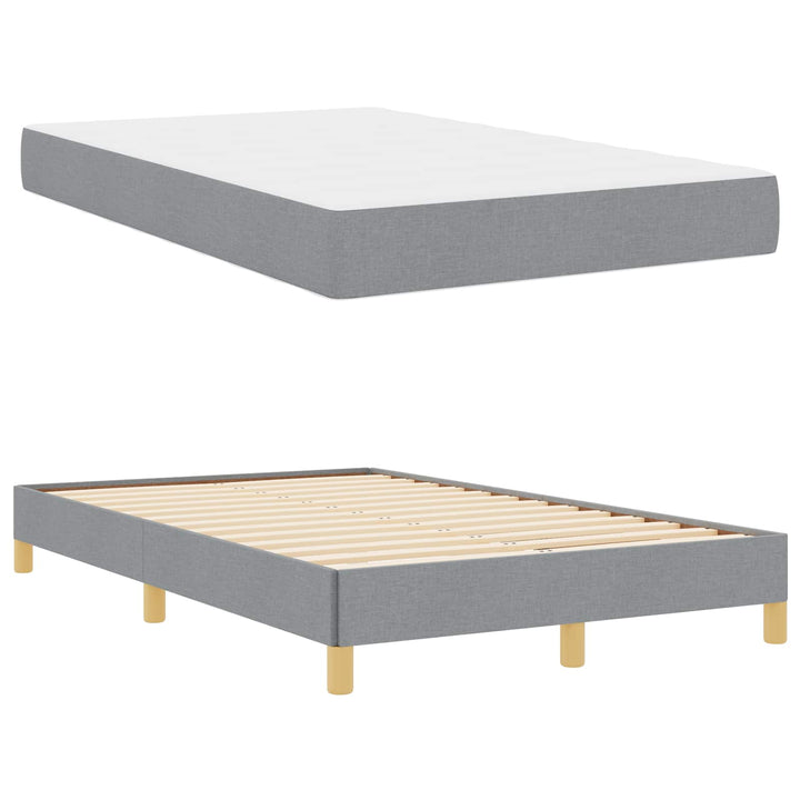 Box spring seng med madras Lysegrå 120 x 200 cm Stof