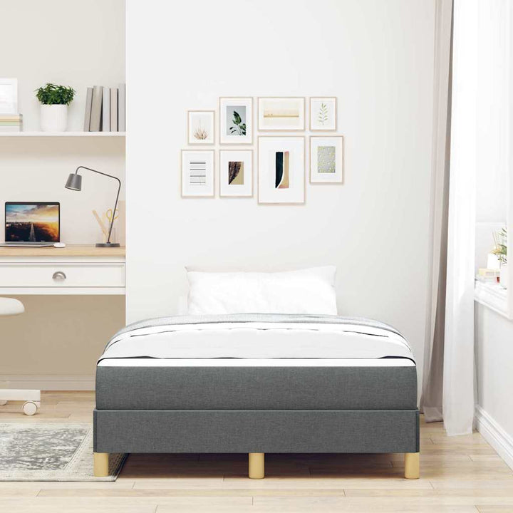 Box spring seng med madras Mørkegrå 120 x 200 cm Stof