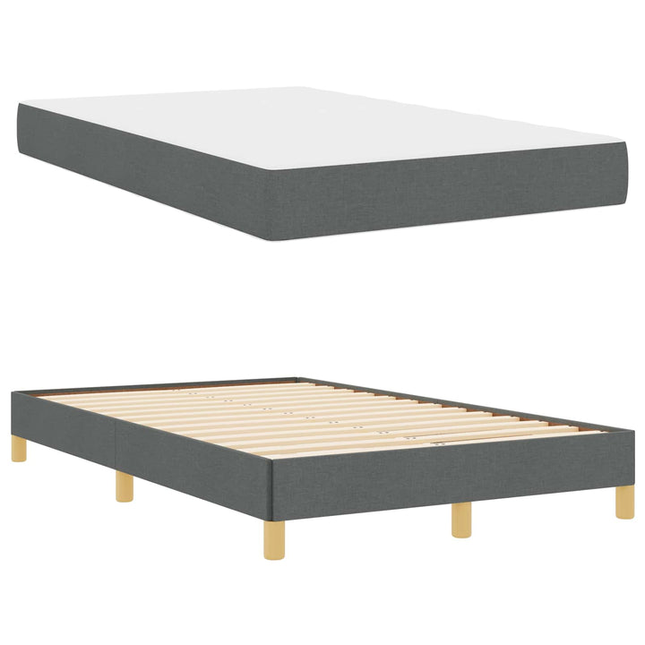 Box spring seng med madras Mørkegrå 120 x 200 cm Stof