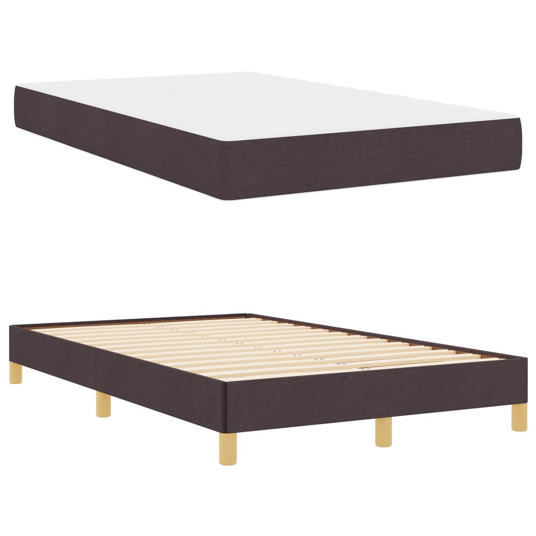 Box spring seng med madras Mørk Brun 120 x 200 cm Stof