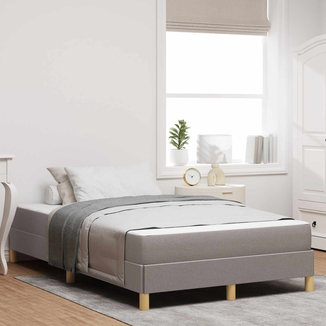 Box spring seng med madras Gråbrun 120 x 200 cm Stof