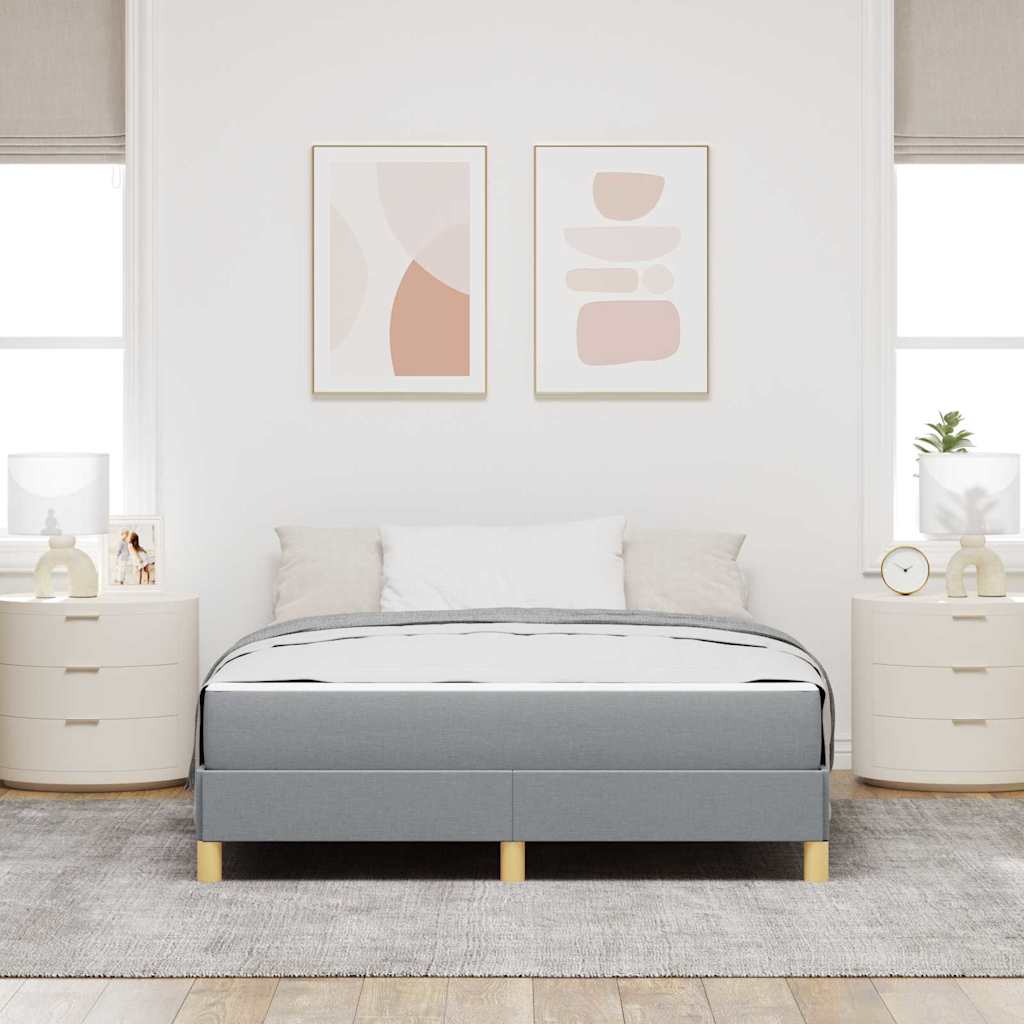 Box spring seng med madras Lysegrå 140 x 190 cm Stof