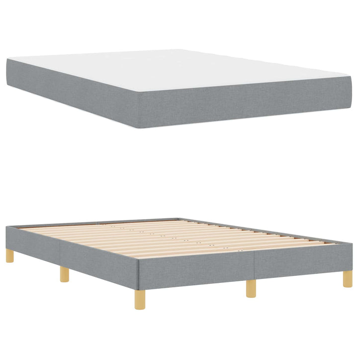 Box spring seng med madras Lysegrå 140 x 190 cm Stof