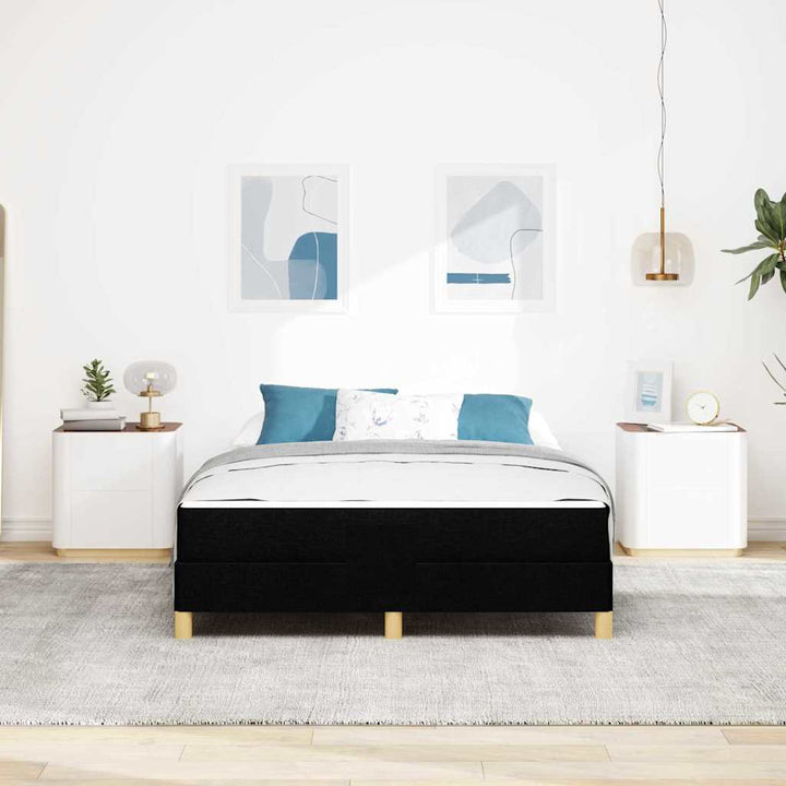 Box spring seng med madras Sort 140 x 190 cm Stof