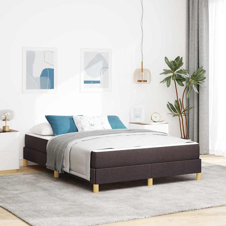 Box spring seng med madras Mørk Brun 140 x 190 cm Stof