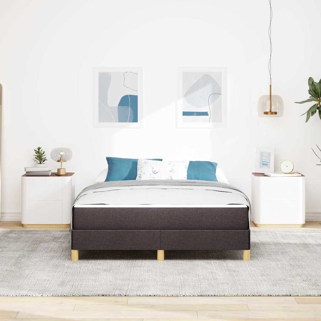 Box spring seng med madras Mørk Brun 140 x 190 cm Stof
