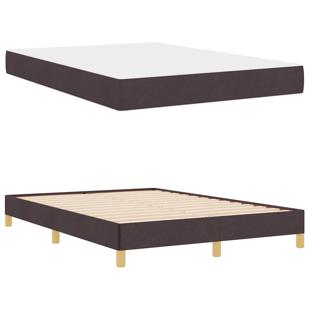 Box spring seng med madras Mørk Brun 140 x 190 cm Stof
