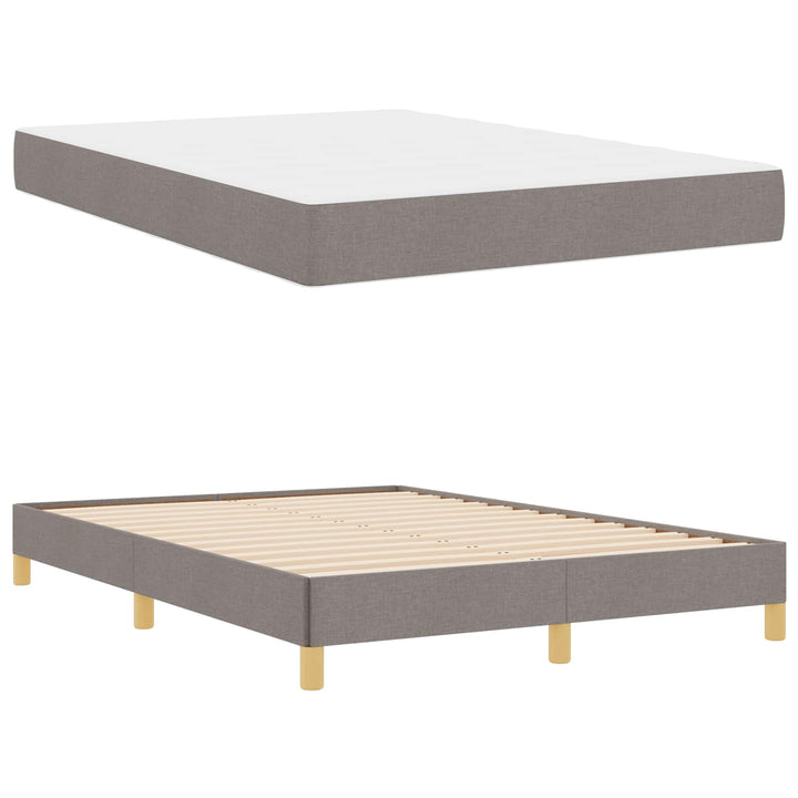 Box spring seng med madras Gråbrun 140 x 190 cm Stof