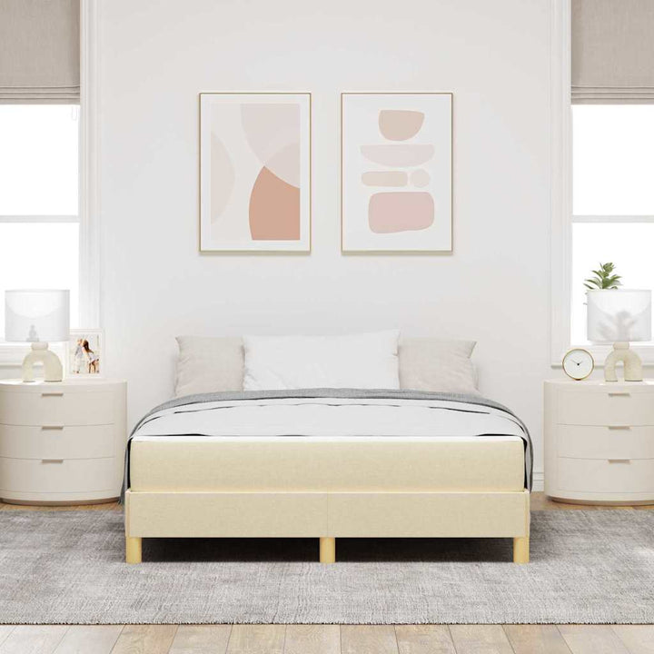 Box spring seng med madras Creme 140 x 190 cm Stof