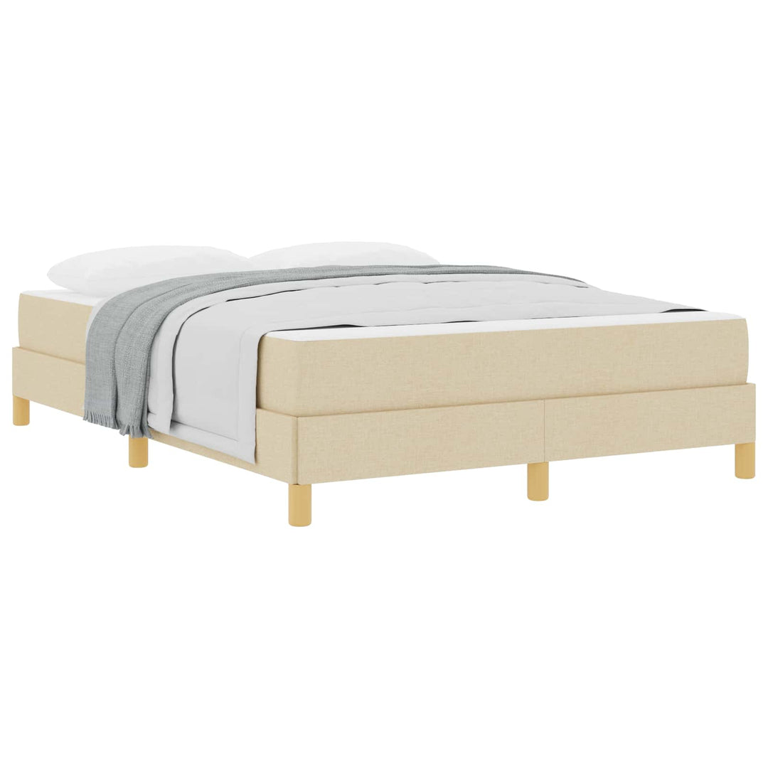 Box spring seng med madras Creme 140 x 190 cm Stof