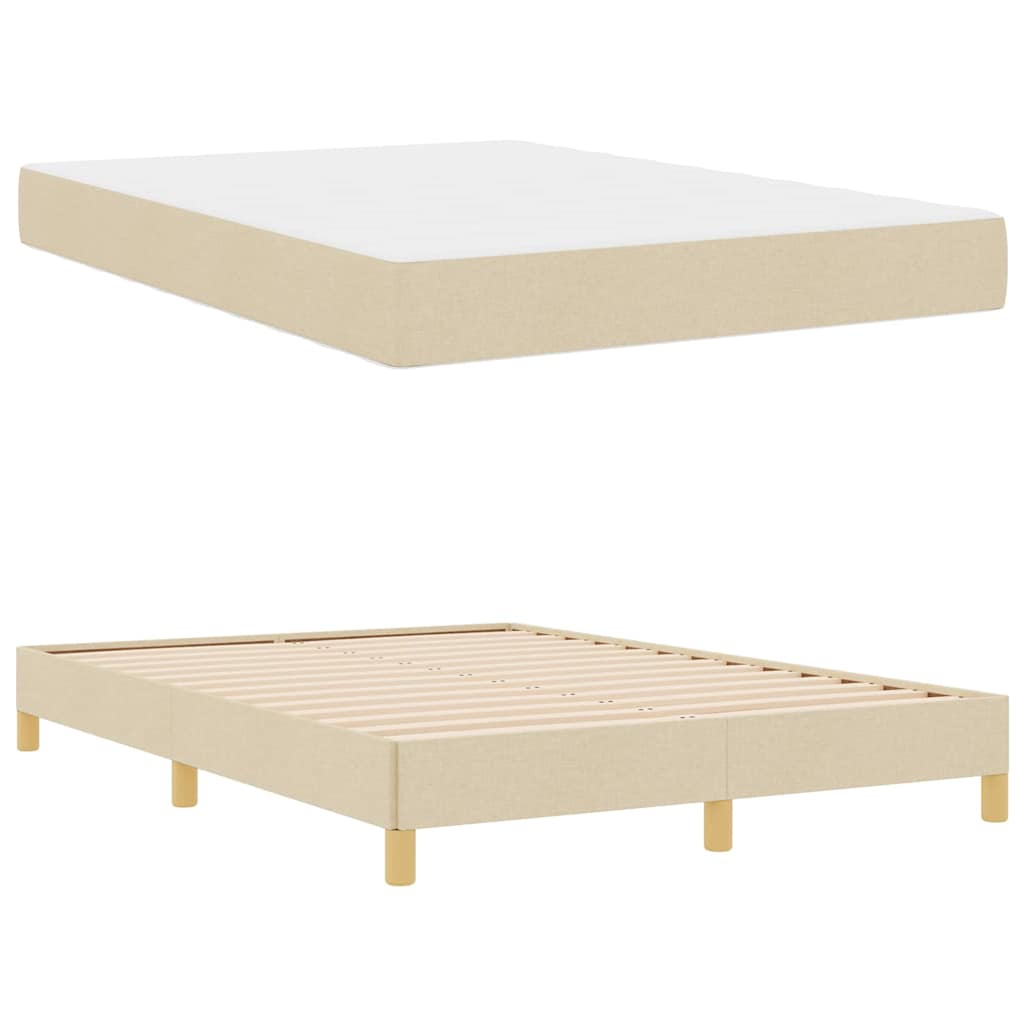 Box spring seng med madras Creme 140 x 190 cm Stof