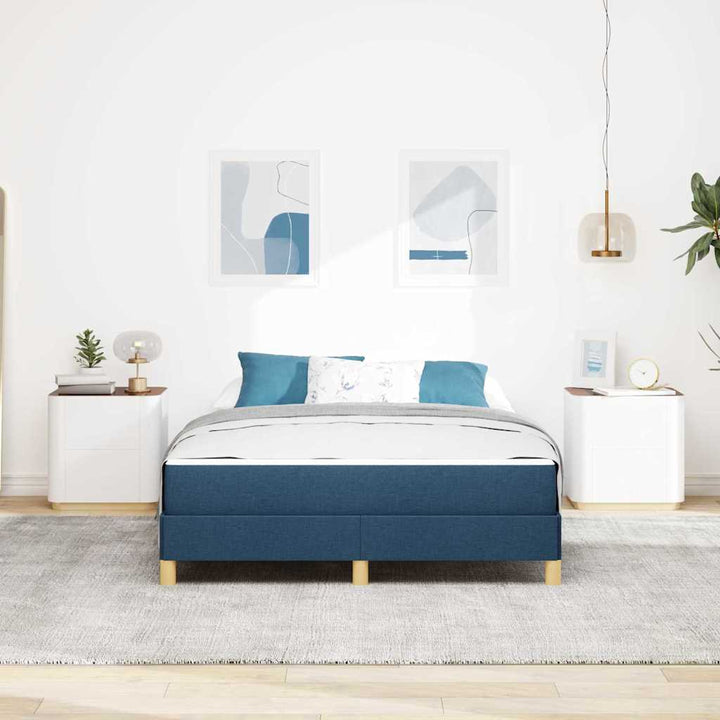 Box spring seng med madras Blå 140 x 190 cm Stof