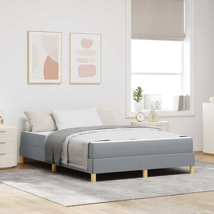Box spring seng med madras Lysegrå 140 x 200 cm Stof