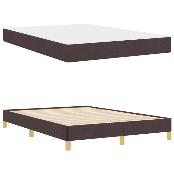 Box spring seng med madras Mørk Brun 140 x 200 cm Stof
