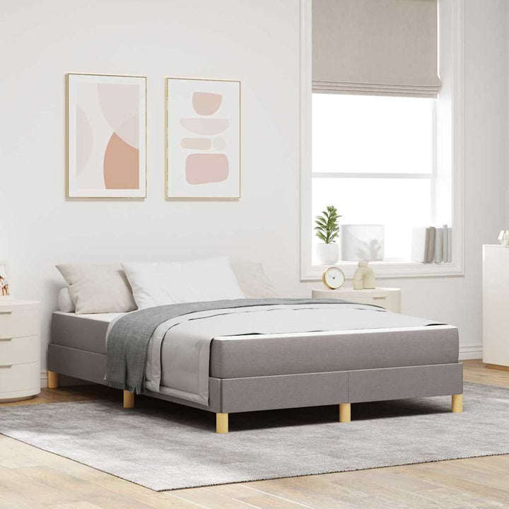 Box spring seng med madras Gråbrun 140 x 200 cm Stof