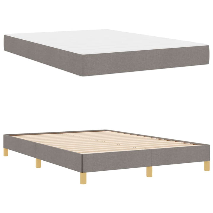 Box spring seng med madras Gråbrun 140 x 200 cm Stof