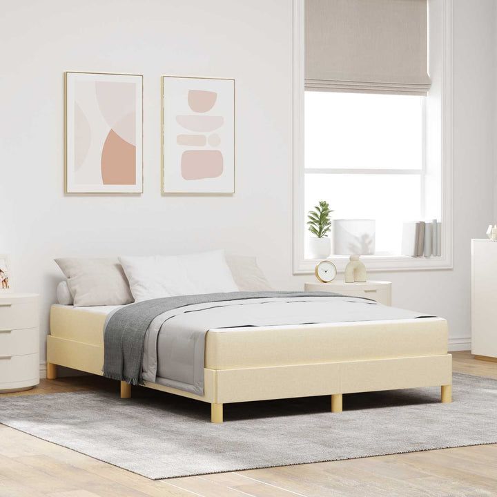 Box spring seng med madras Creme 140 x 200 cm Stof