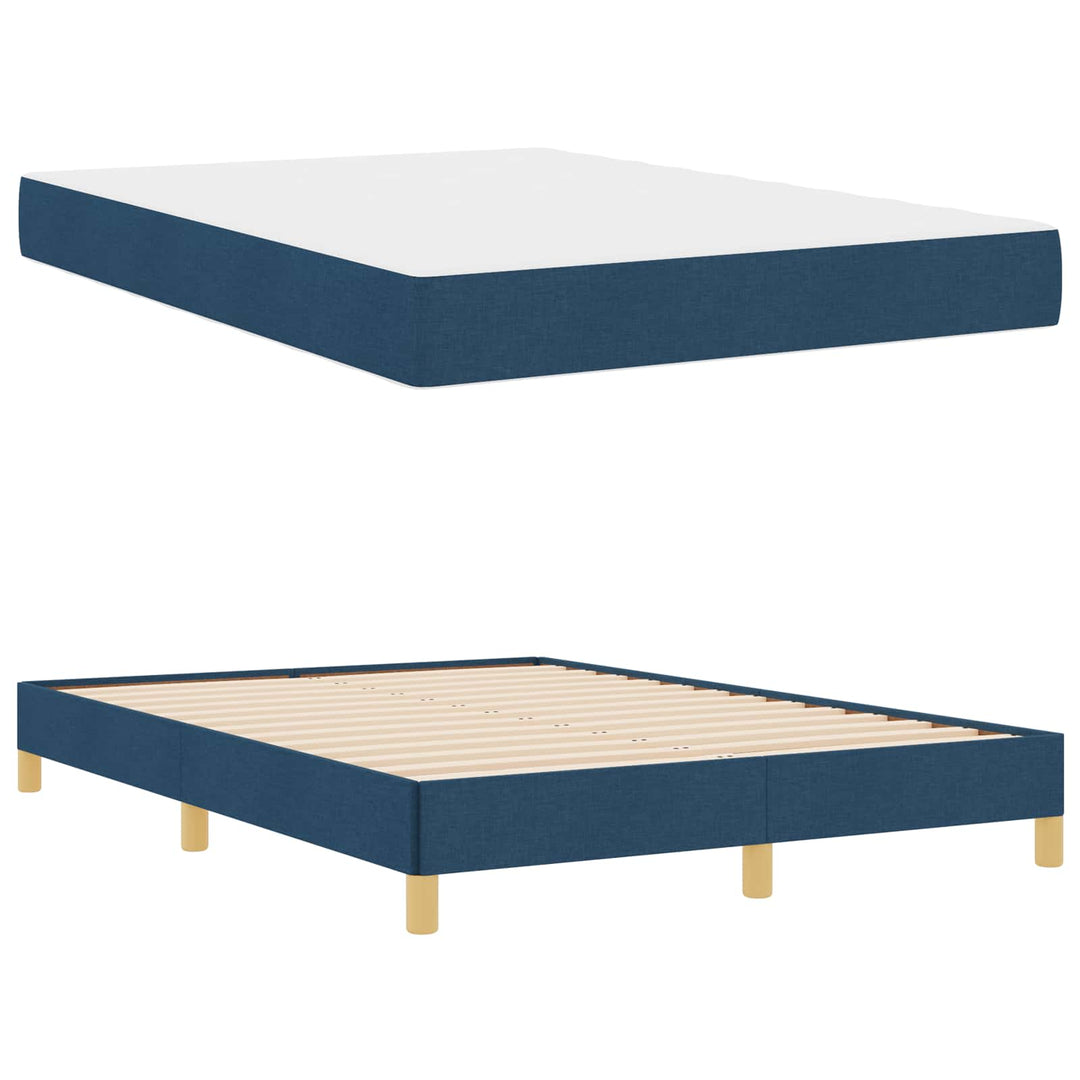 Box spring seng med madras Blå 140 x 200 cm Stof