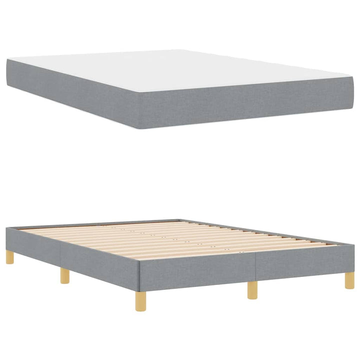Box spring seng med madras Lysegrå 160 x 200 cm Stof