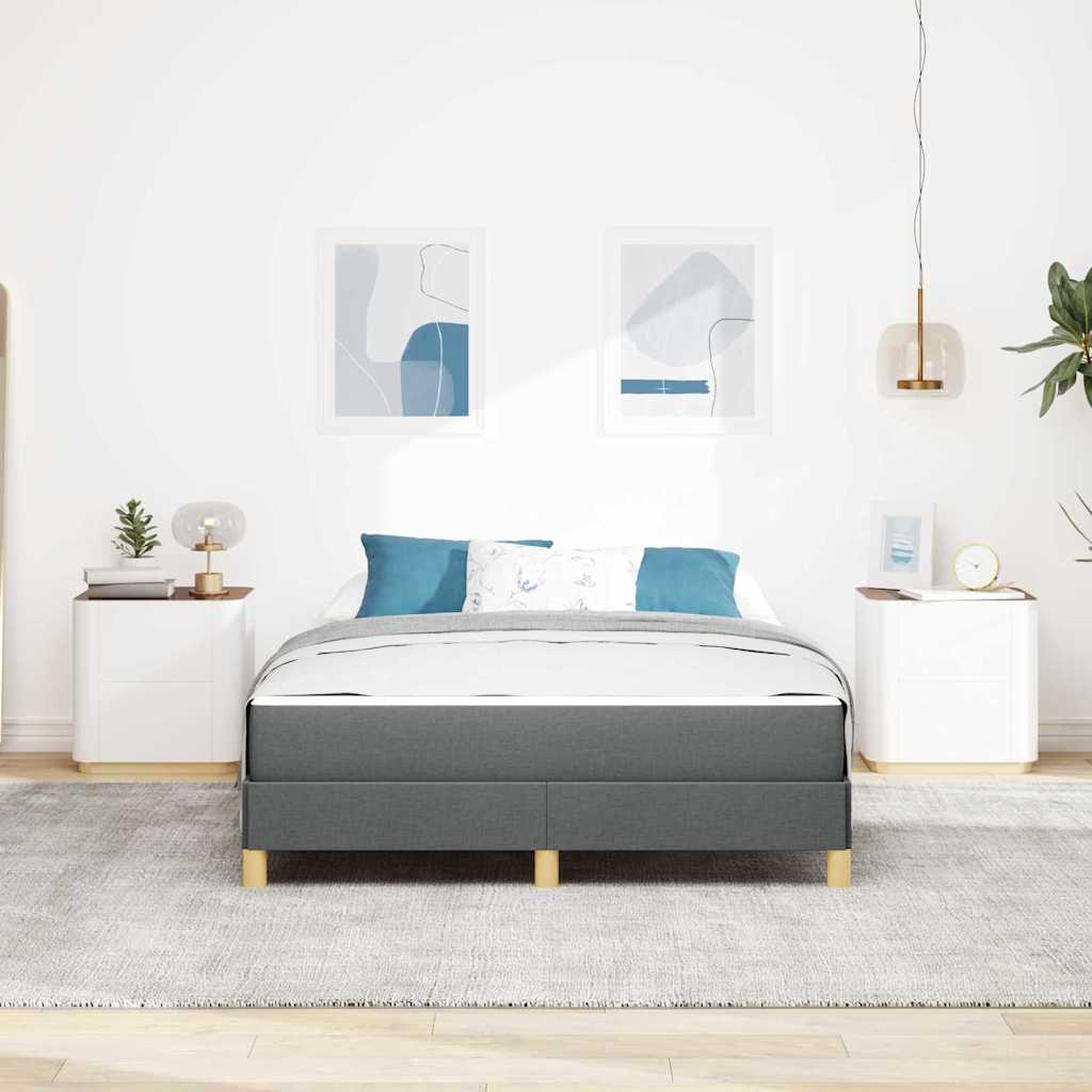 Box spring seng med madras Mørkegrå 160 x 200 cm Stof