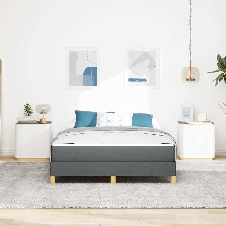Box spring seng med madras Mørkegrå 160 x 200 cm Stof