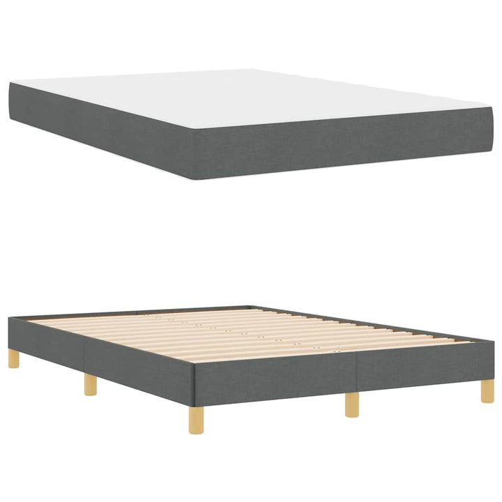 Box spring seng med madras Mørkegrå 160 x 200 cm Stof