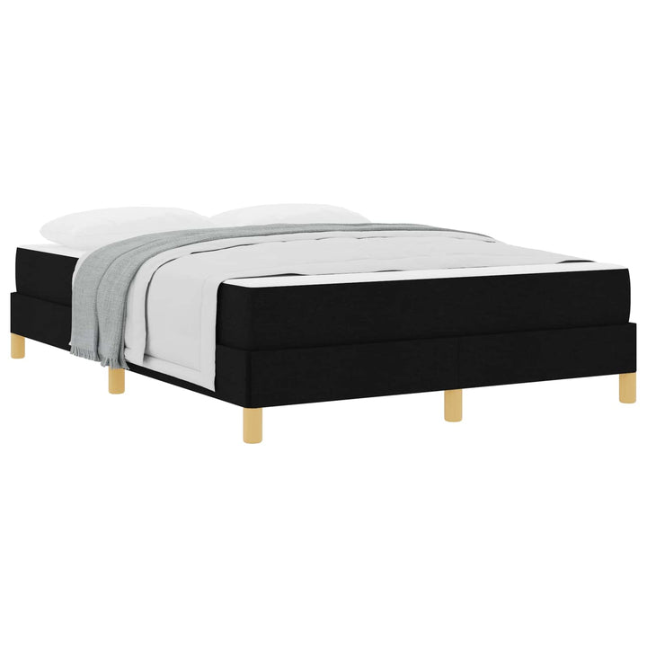 Box spring seng med madras Sort 160 x 200 cm Stof