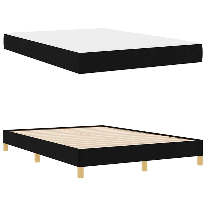 Box spring seng med madras Sort 160 x 200 cm Stof