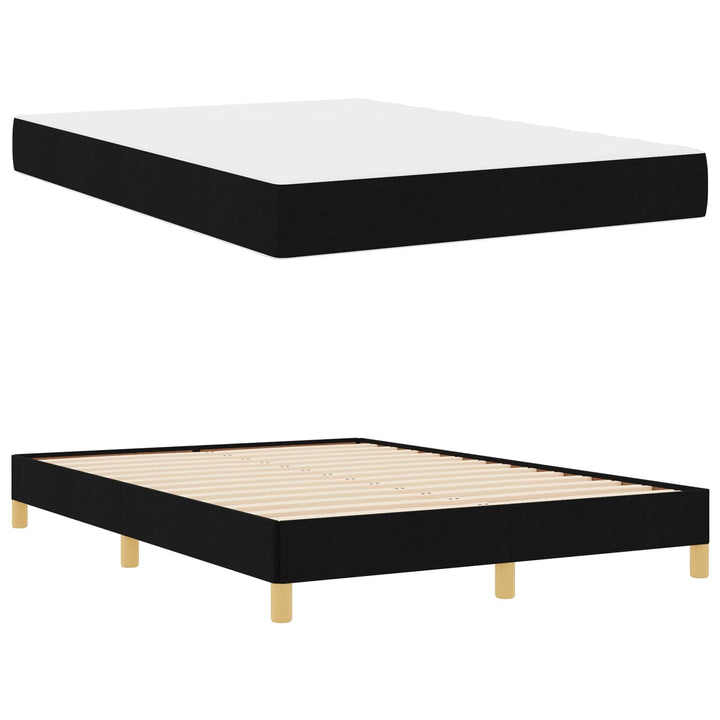 Box spring seng med madras Sort 160 x 200 cm Stof