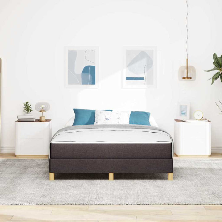 Box spring seng med madras Mørk Brun 160 x 200 cm Stof