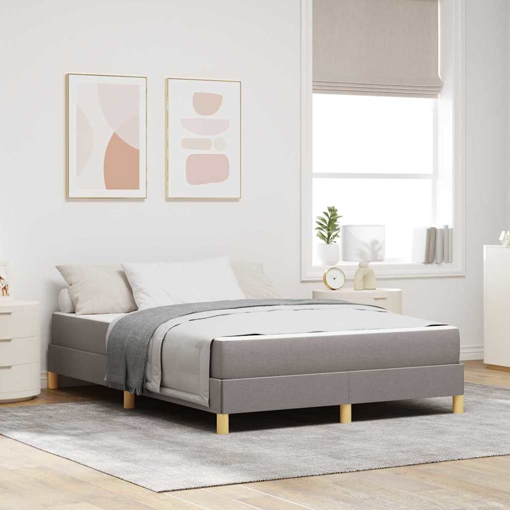 Box spring seng med madras Gråbrun 160 x 200 cm Stof