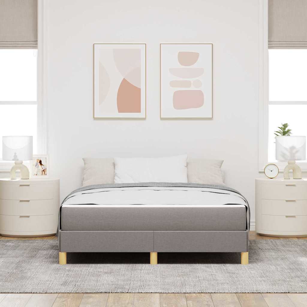 Box spring seng med madras Gråbrun 160 x 200 cm Stof