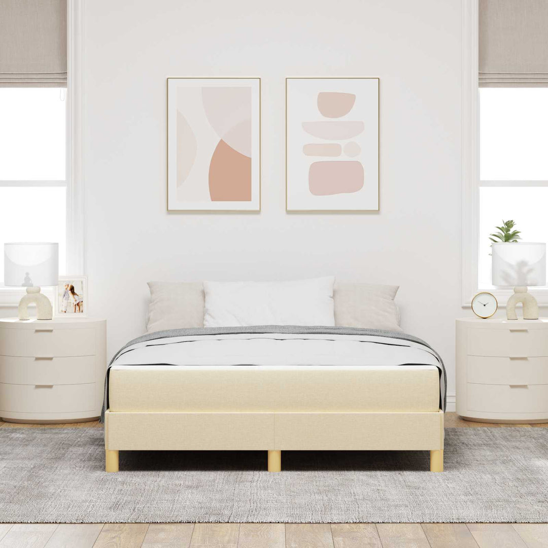 Box spring seng med madras Creme 160 x 200 cm Stof