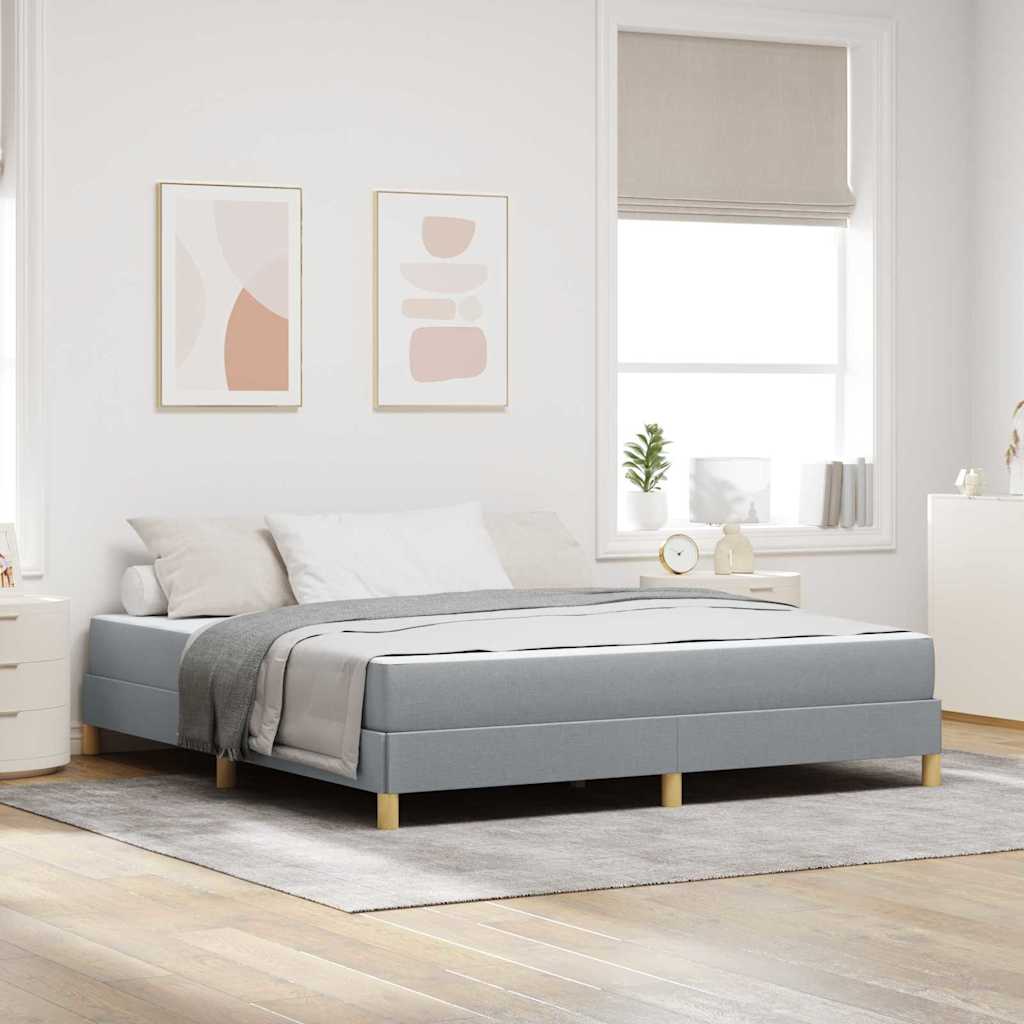 Box spring seng med madras Lysegrå 180 x 200 cm Stof