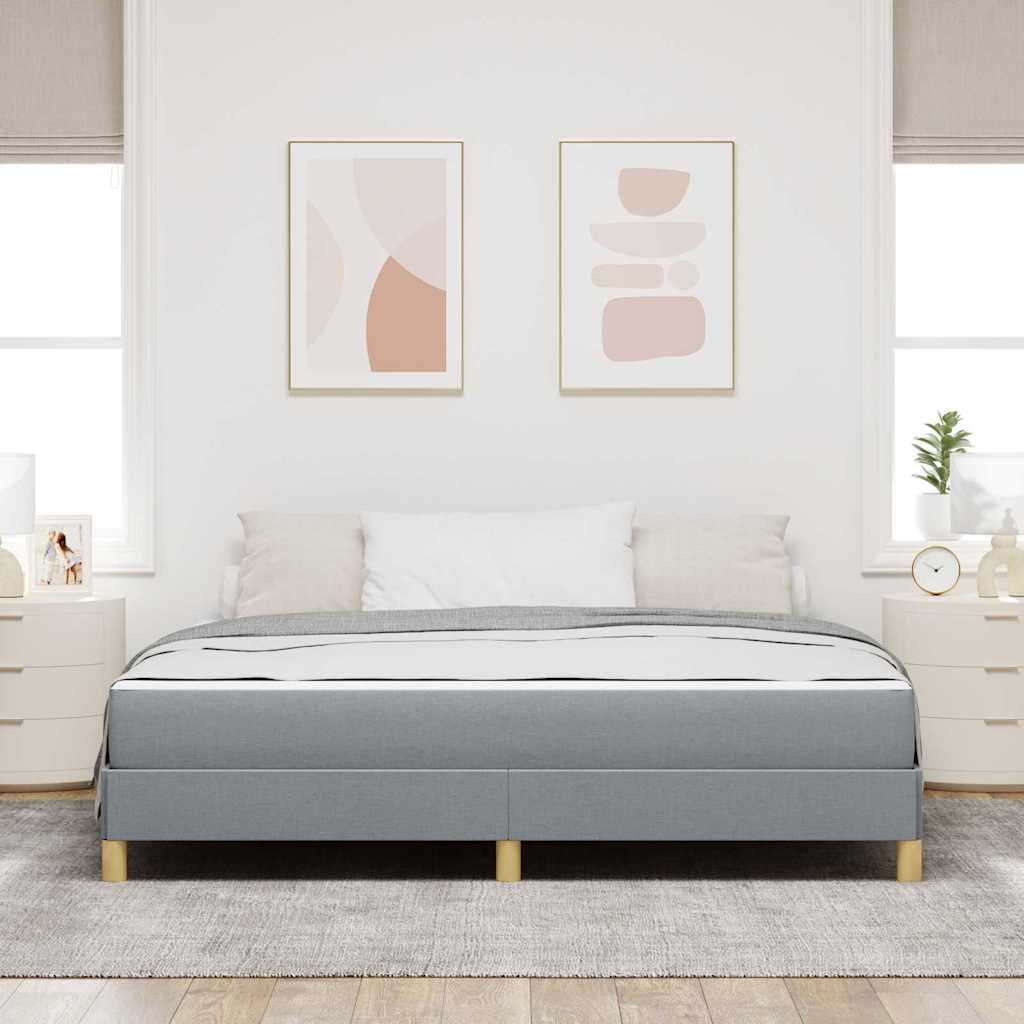 Box spring seng med madras Lysegrå 180 x 200 cm Stof