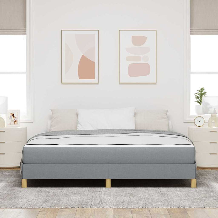 Box spring seng med madras Lysegrå 180 x 200 cm Stof