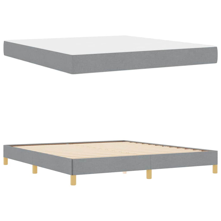 Box spring seng med madras Lysegrå 180 x 200 cm Stof