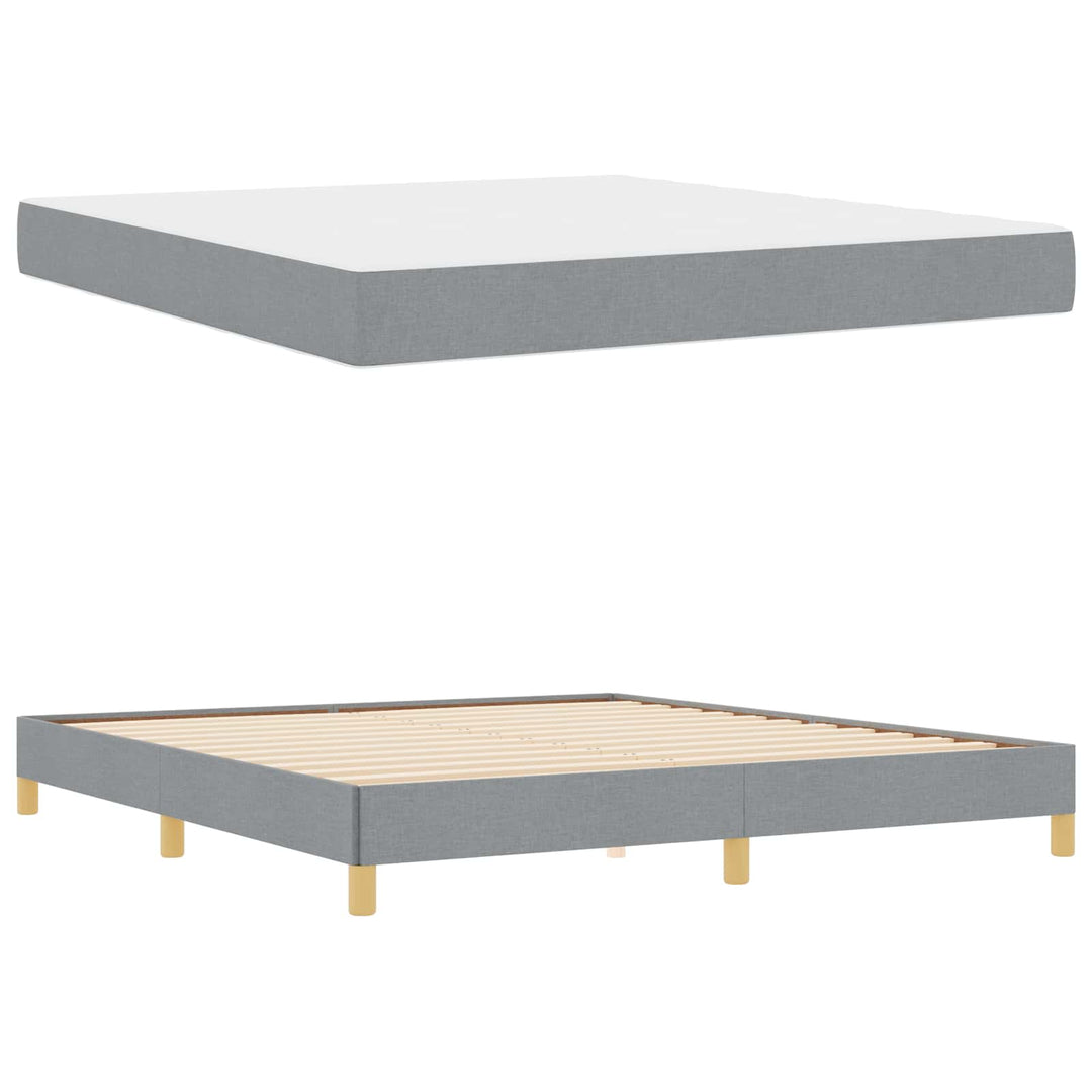 Box spring seng med madras Lysegrå 180 x 200 cm Stof