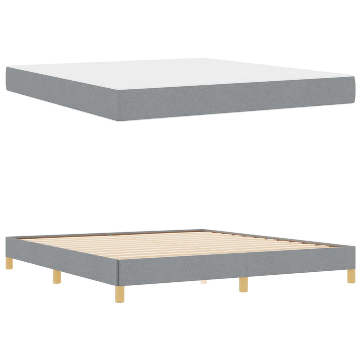 Box spring seng med madras Lysegrå 180 x 200 cm Stof