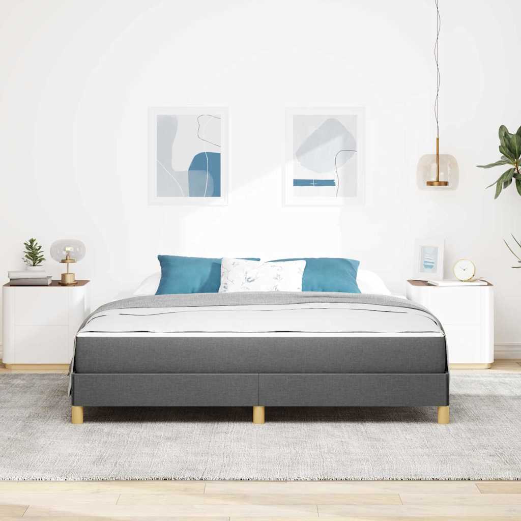 Box spring seng med madras Mørkegrå 180 x 200 cm Stof