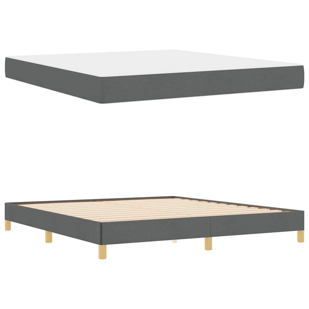 Box spring seng med madras Mørkegrå 180 x 200 cm Stof