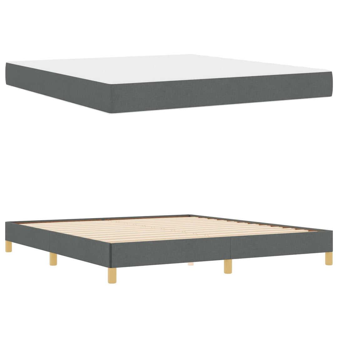 Box spring seng med madras Mørkegrå 180 x 200 cm Stof